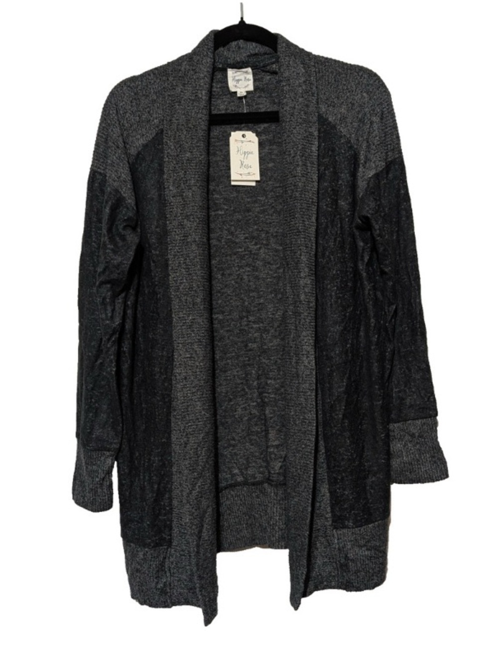 Hippie Rose Cardigan Womens XL Gray Open Front Long Sleeve Lightweight Sweater